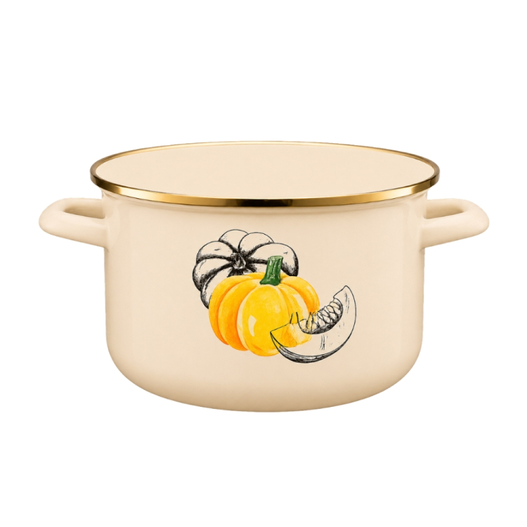 Garnek emaliowany BASSO 16cm/1,3L wzór 1